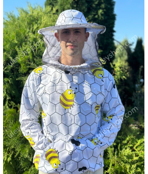 Куртка бджоляра «Бджілки на сотах» з маскою