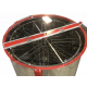 8-ми рамочная нержавеющая «ЕВРО» Медогонка, автоматическая полуповоротная под рамку «ДАДАН» (ротор Н/Ж, с крышкой) — РЕМЕННАЯ
