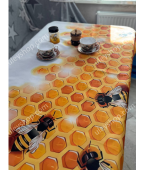 Скатертина "Бджоли на стільниках" - 140х90 см Скатертина "Бджоли на стільниках" - 140х90 см